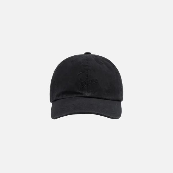 parra signature logo washed 6 panel hat in charcoal grey - KITH-SHOP