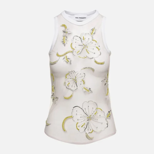 phemmes hibiscus embroidered lime tank top - KITH-SHOP