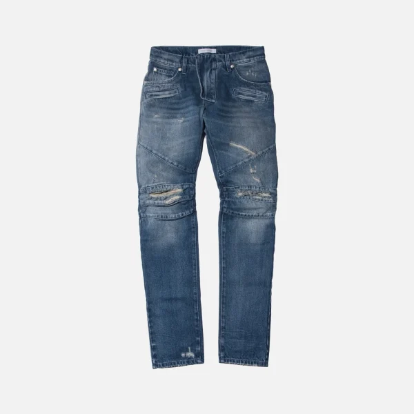 pierre balmain navy ripped denim jeans - KITH-SHOP