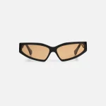 port tanger talid sunglasses black acetate frame with amber lenses - KITH-SHOP