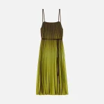 proenza schouler olive and black ombre pleated dress - KITH-SHOP