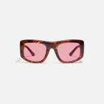 quay x guizio 53mm uniform square sunglasses brown tortoise rose gold - KITH-SHOP