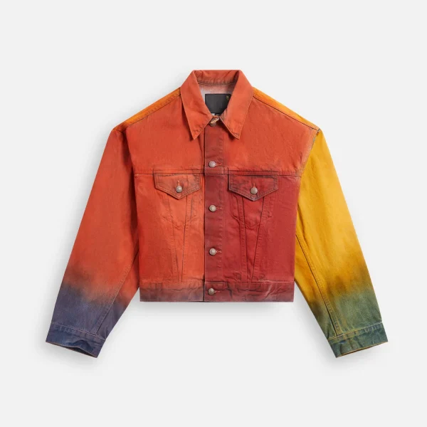 r13 eli boxy trucker jacket in multicolor spray - KITH-SHOP