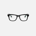 ray ban meta wayfarer l in shiny black with clear lenses - KITH-SHOP