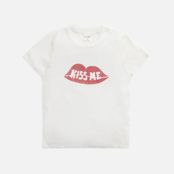 redone vintage white 90s kiss me baby tee - KITH-SHOP