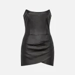 retrofete coated black james mini dress - KITH-SHOP