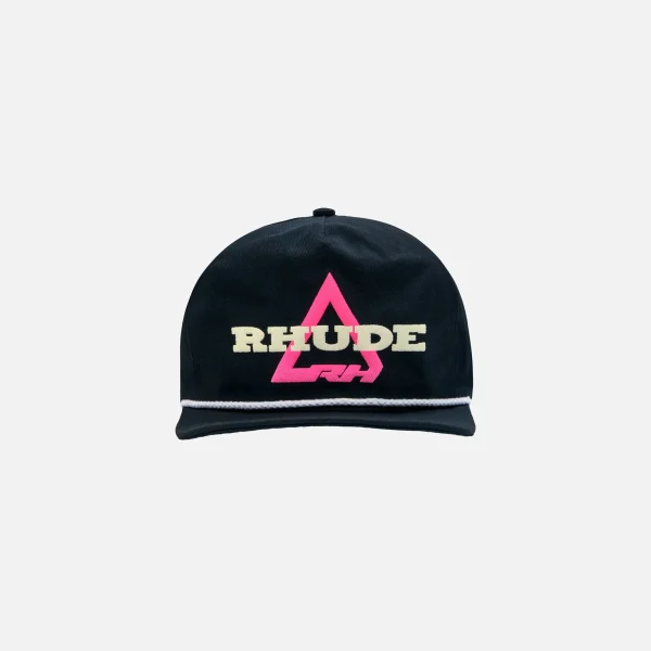 rhude black and pink logo hat - KITH-SHOP