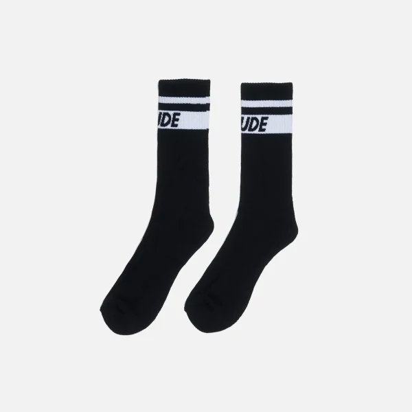 rhude black and white two stripe logo socks - KITH-SHOP