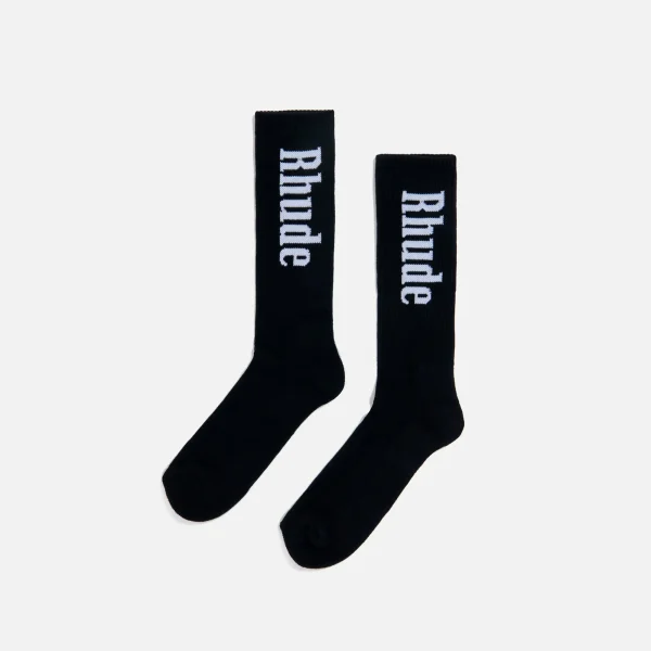 rhude black and white vertical striped socks - KITH-SHOP