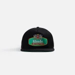 rhude black racing crest adjustable hat - KITH-SHOP