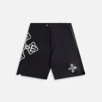 rhude cross logo twill shorts black - KITH-SHOP