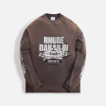 rhude dakar 91 long sleeve t shirt vintage gray - KITH-SHOP