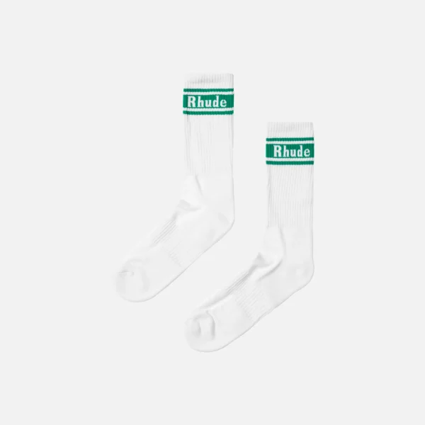 rhude green stripe socks - KITH-SHOP