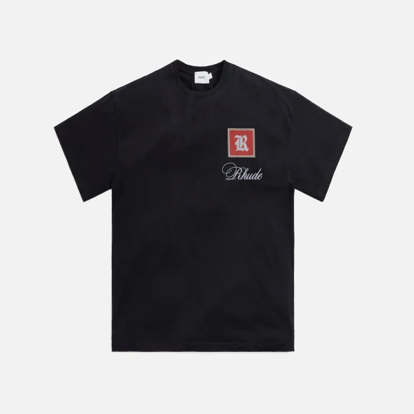 rhude monaco vintage black graphic tee - KITH-SHOP