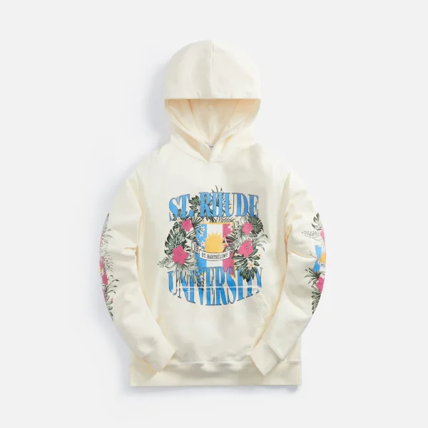 rhude university hoodie in white st rhude collection - KITH-SHOP