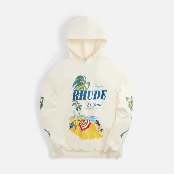 rhude vintage white beach club hoodie - KITH-SHOP