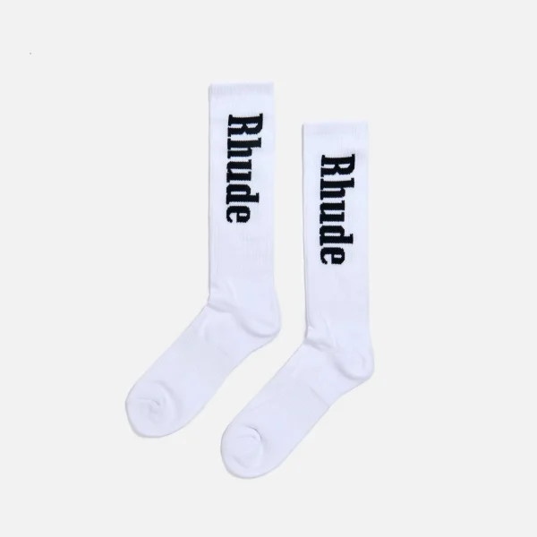 rhude white and black vertical striped socks - KITH-SHOP