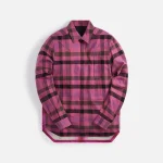 rick owens hot pink plaid fogpocket outershirt - KITH-SHOP