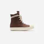 rick owens leather sneakers brown milk milk - KITH-SHOP