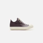 rick owens low sneakers in leather amethyst white - KITH-SHOP