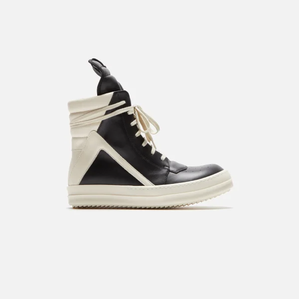 rick owens women s geobasket sneakers black milk white - KITH-SHOP