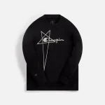 rick owens x champion black pullover hoodie - KITH-SHOP