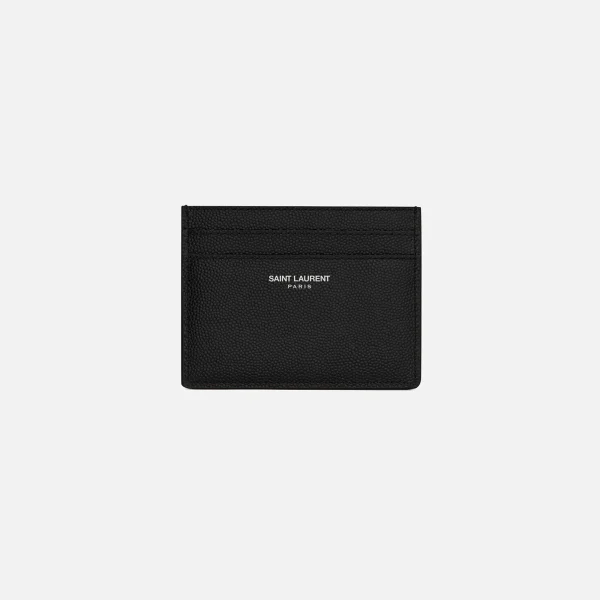 saint laurent black leather credit card holder - KITH-SHOP