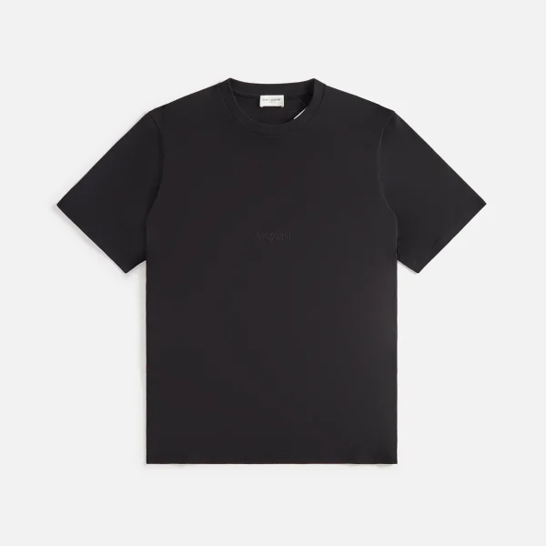 saint laurent black round neck cotton tee - KITH-SHOP