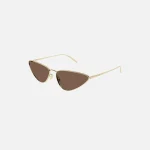 saint laurent brown wire frame cat eye sunglasses - KITH-SHOP