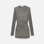 saint laurent dotted tulle ruched dress - KITH-SHOP