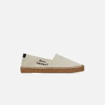 saint laurent embroidered espadrille toile plato moon ecru leather - KITH-SHOP