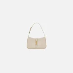 saint laurent hobo bag in soft crema leather ysl signature design - KITH-SHOP