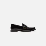 saint laurent le loafer 15 black plain vamp with studs - KITH-SHOP