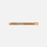 saint laurent light gold brass gourmette chain bracelet - KITH-SHOP