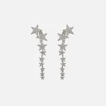 saint laurent long silver falling star earrings - KITH-SHOP