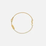 saint laurent monogram crystal bracelet in yellow gold - KITH-SHOP