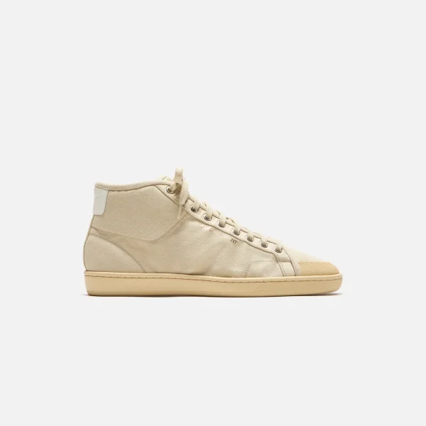 saint laurent sl39 beige mid top sneaker - KITH-SHOP