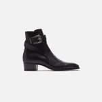 saint laurent wyatt jodphur western buckle boots in noir size 40 - KITH-SHOP