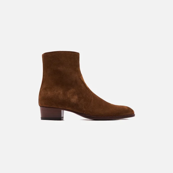 saint laurent wyatt suede shoes in florence mustard - KITH-SHOP