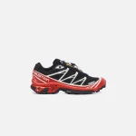 salomon xt 6 advanced trail running shoes black racing red white - KITH-SHOP