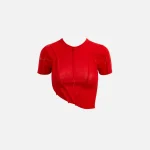 sami miro red asymmetric short sleeve top - KITH-SHOP