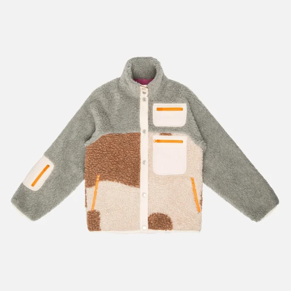 sandy liang otto fleece in concrete and woody - KITH-SHOP