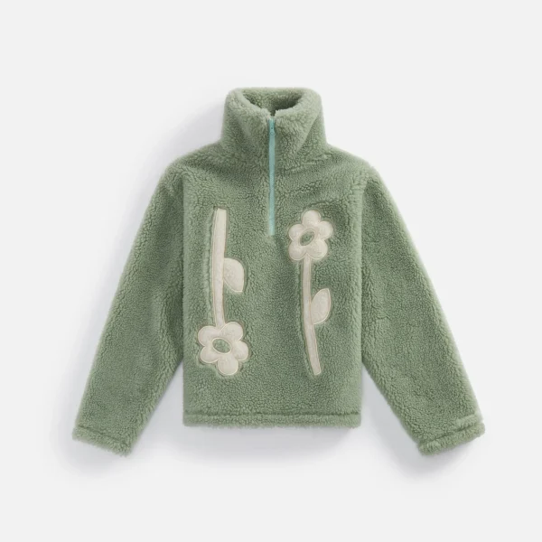 sandy liang rowan fleece jacket in pistachio - KITH-SHOP