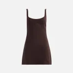 sandy liang simon dress in walnut - KITH-SHOP