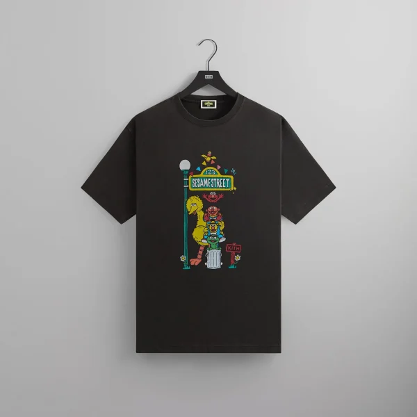 sesame street x kith vintage lamp graphic black tee - KITH-SHOP