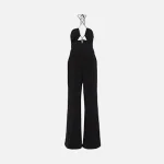 simkhai black gala plisse cutout jumpsuit - KITH-SHOP