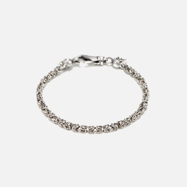 small silver byzantine chain skull bracelet by emanuele bicocchi - KITH-SHOP