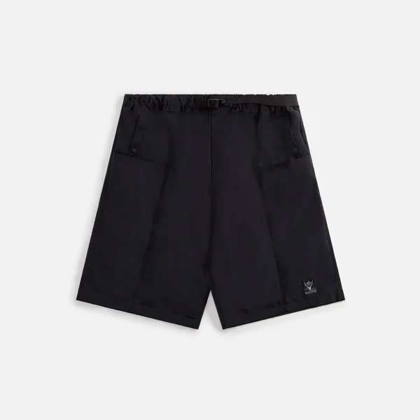 south2 west8 black nylon taffeta belted cargo shorts - KITH-SHOP