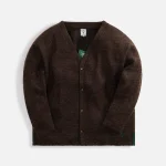 south2 west8 brown s s v neck cardigan with pe boiled jersey - KITH-SHOP