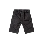 stampd black distressed denim shorts - KITH-SHOP